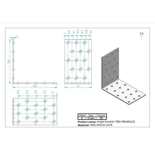 100x100x60x2,0 Sarokvas CE-ETA tüzihorg.