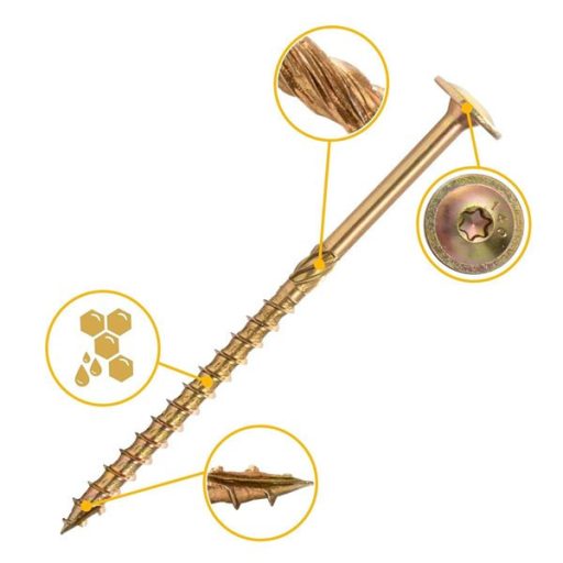 6x70 Faszerkezet építő csavar, lapos fejű,torx +behajtó/doboz